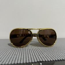 Unisex Plastic Frame Sunglasses in Gold Metallic