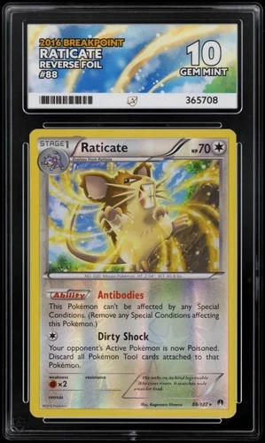 Raticate 88/122 ACE graded card