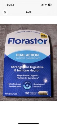 Florastor Dual Action Probiotic Supplements - 50 Capsules