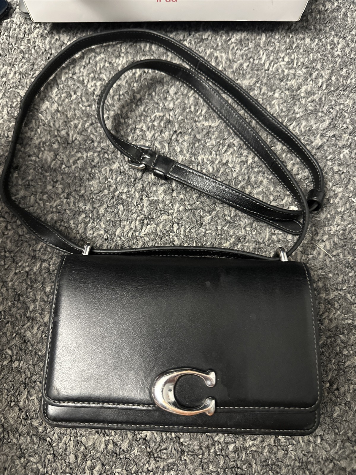 Coach Black Leather Shoulder Bag Crossbody Ladies Authentic