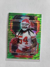 2021 Panini Prizm Nick Bolton #390 Green Pulsar Rookie Card Kansas City Chiefs . rookie card picture