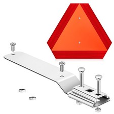1 Set Slow Moving Vehicle Sign with Mounting Bracket, 14 x 16 Inch Aluminum Tria