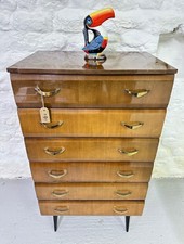 Mid century Modern Meredew Chest of Drawers/Tallboy Furniture/Vintage/Retro