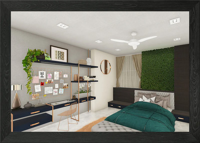 Gemütliches Schlafzimmer Interieur Gerahmtes Wandbild Poster Leinwanddruck Bild