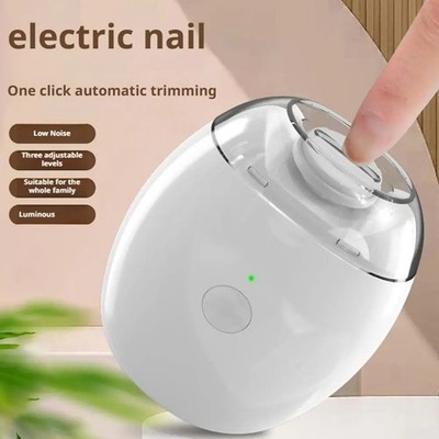 Electric Nail Clipper 2 in 1 Automatic Nail Trimmer Grinder LED Light for Baby A
