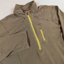 Mountain Hardwear Pullover Mens Medium Olive Green 1/4 Zip Trail Hiking