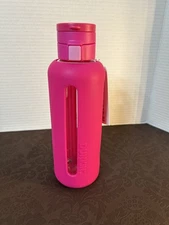 Dunkin Donuts Water Hydration Bottle 24 Oz Acrylic Pink Silicon Cover New 