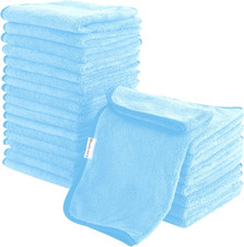 24 Pack Soft Washcloths Set - 12 x 12 Washcloths Pack of 24 Aquamarine