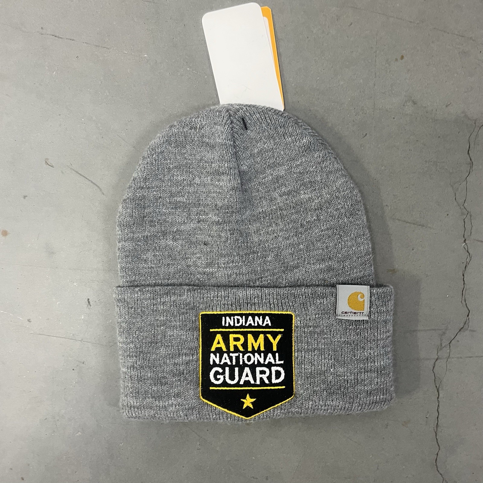 Vintage Y2K Grey Carhartt Army Military Indiana Hat One Size