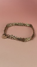 Vintage 9ct Gold Gate Bracelet with Heart Padlock Clasp – Hallmarked LC 1970s