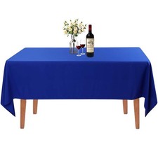 Royal Blue Rectangle Tablecloth 60x102 Inch Washable Polyester for 6 Foot Table