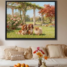 Cavalier King Charles Spaniel Oil Painting Canvas Pet Portraits Wall Art Decor