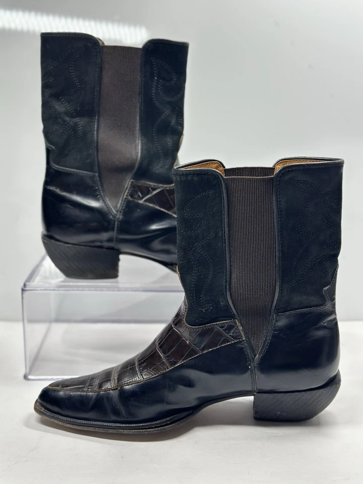 Botín Donald J Pliner Talla 8.5 Colección Western Couture Marrón Negro Cuero Foto 2 de 4