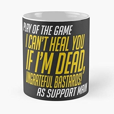Overwatch Support Mug - Zenyatta Lucio Ana Mercy Healer Gift - Gamer Cup 11oz