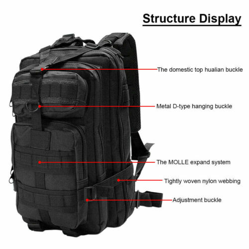 30L Outdoor Militär Molle Taktischer Rucksack Rucksack Camping Wandern Reisetasche - Bild 6 von 20