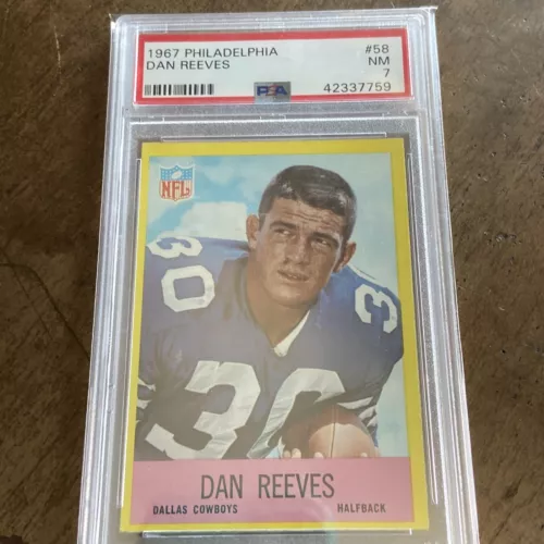 1967 Philadelphia Dan Reeves RC PSA NM 7 Dallas Cowboys HB