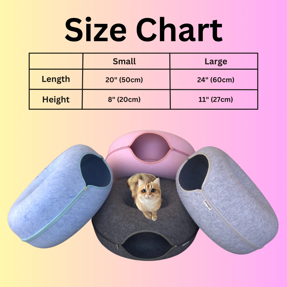 Cat Tunnel Bed Cave Toy Interactive Plush Condo Kennel Nest Cat Bed Donut Tube - Image 3 of 4