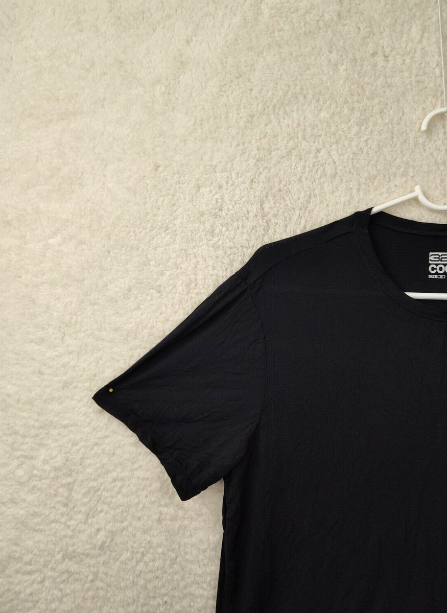 32 Degrees Cool Men Shirt Medium Black Nylon Blend Short Sleeve