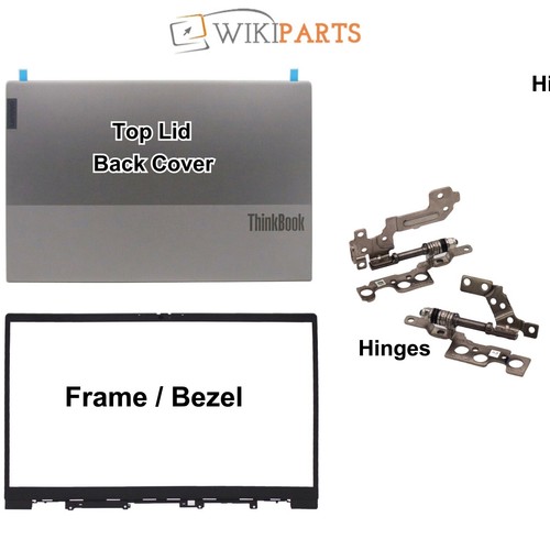 Screen LCD Back Cover Grey + Hinges for Lenovo ThinkBook 15 G2 ITL ARE ACL - Afbeelding 5 van 7