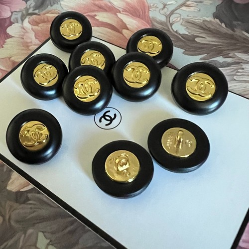 Set 4 Knöpfe Chanel CC Ersatzknöpfe Ø 17 mm Metall Knöpfe Knopf Logo Gestempelt - Bild 6 von 12
