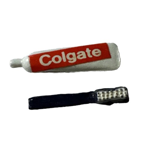 Vintage Colgate Zahnpasta Zahnbürste Puppenzubehör selten Puppenhaus Miniatur