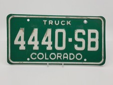 COLORADO STATE ISSUED TRUCK VINTAGE LICENSE PLATE 4440-SB EXPIRED