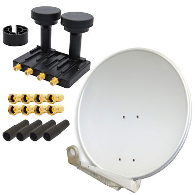 Digital PremiumX SAT Anlage 80cm DELUXE80 Spiegel + Quad Monoblock Astra Hotbird