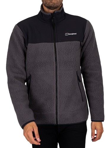 Berghaus Mens Syker Fleece Jacket Grey Pinstripe/Jet Black