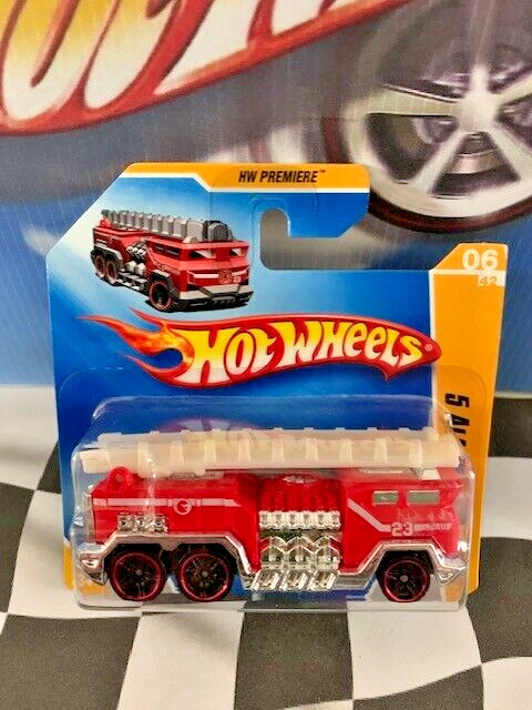 Hot Wheels 2009 HW Premiere FE 06/42 006 5 Alarm RED PR5 SC Firetruck SC