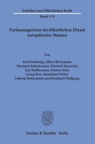 Thumbnail - Verfassungstreue Öffentlichen Dienst Europäischer Staaten. 1061