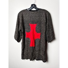 Grunge Gold Glitter Cross Alternative Mini Shift Dress Womens Small