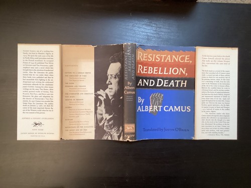 Albert CAMUS, RESISTANCE, REBELLION, and DEATH, 1961, 1st Ed. 2nd Printing HCDJ - Picture 2 of 21