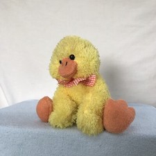 Melissa Doug 8 Yellow Quacking Duck With Orange Bowtie Stuffed Animal Plush