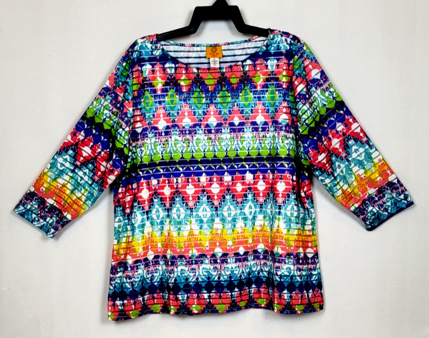 Ruby Rd. Women's Size 1X Multicolor Striped Burno… - image 1