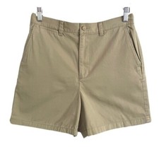 Vintage Khaki Beige High-rise Cotton Twill 4.5" Safari Shorts - M