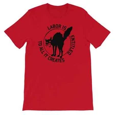 Industrial Workers of the World Cat Labor is entitled Union IWW T shirt Tee