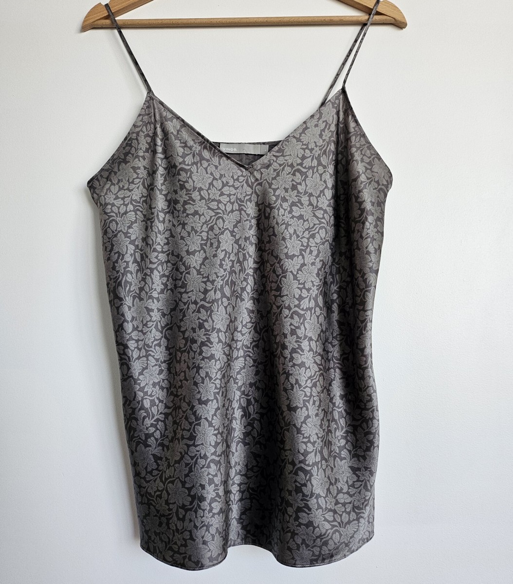 Vince floral luxe 100% Silk Cami Monotone Camisole Size L | eBay