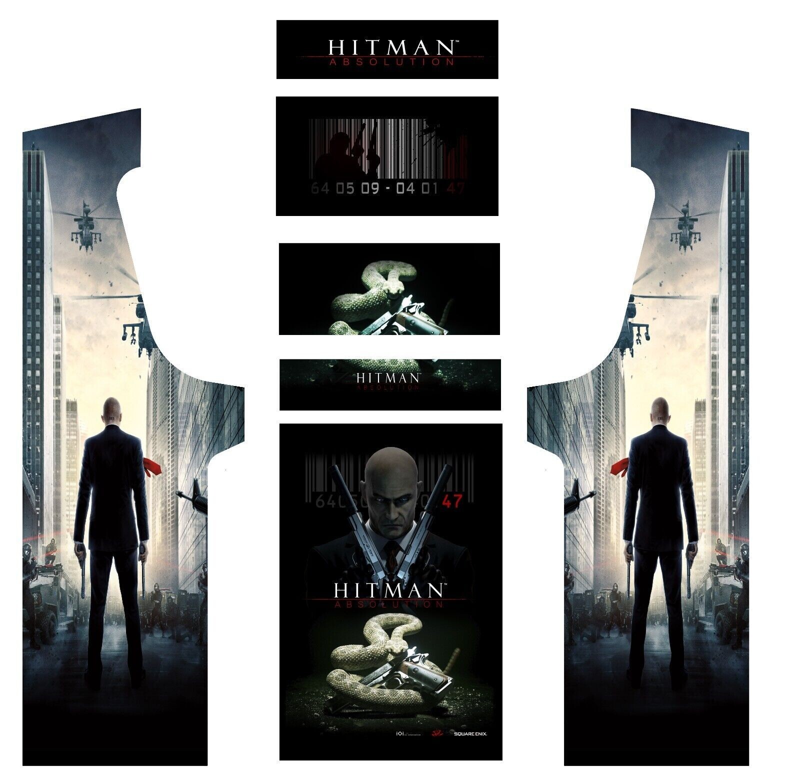 Stickers HITMAN pour Borne d'Arcade MAME Vinyle Autocollant Décoration Bartop Jeu Infiltration