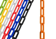 US Weight (Made in USA) 2" x 50' Orange Plastic Safety Chain ft. SunShield UV