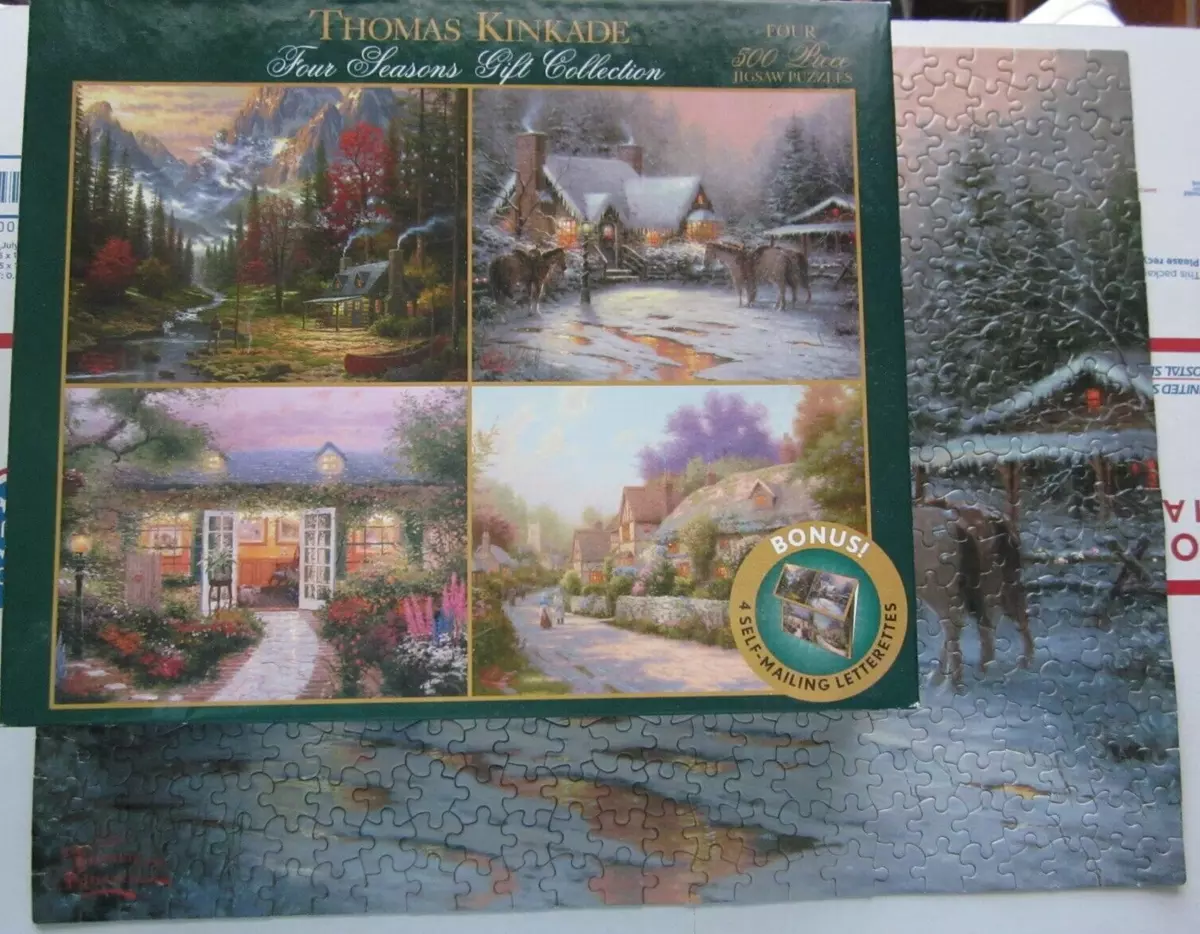 Thomas Kinkade Holiday Collection 4-in-1 Jigsaw Puzzles – Mary Maxim