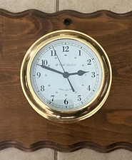 Ship's Bell  Quartz Clock West Marine / Weems & Plath  Brass Works as it should