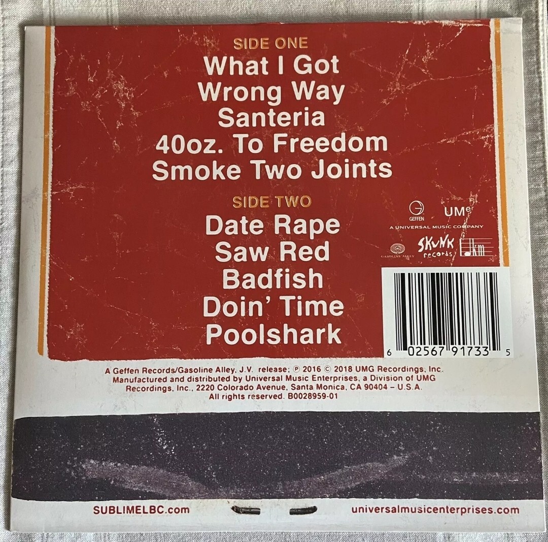 Sublime - Greatest Hits - Black Friday Black LP - Strike Book