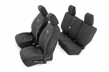 Rough Country Neoprene Seat Cover Set | Black [08-10 for Wrangler JK Unlimited]