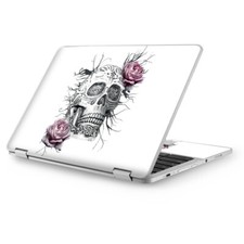 Skins for Asus Chromebook 12.5 vinyl wrap - Roses in Skull
