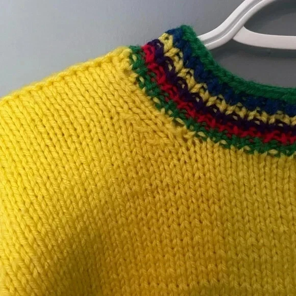 Suéter de dinosaurio vintage tejido a mano para niños pequeños bloques de colores talla 5 niño pequeño Foto 3 de 4