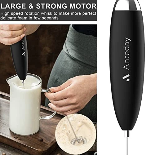 Milk Frother Frother for Coffee Frother Handheld - Black