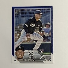 2023 Topps Series 2 Baseball ROYAL Blue Parallel Carlos Perez Rookie Card #452. rookie card picture