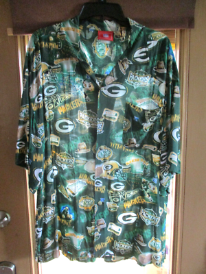 NFL VTG. Green Bay Packers MENS DRESS SHIRT SZ. XL,POCKET,100%  RAYON,LOGOS++++++ | eBay