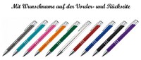 10 Kugelschreiber Aus Metall Mit Beidseitige Namensgravur - 10 Farben