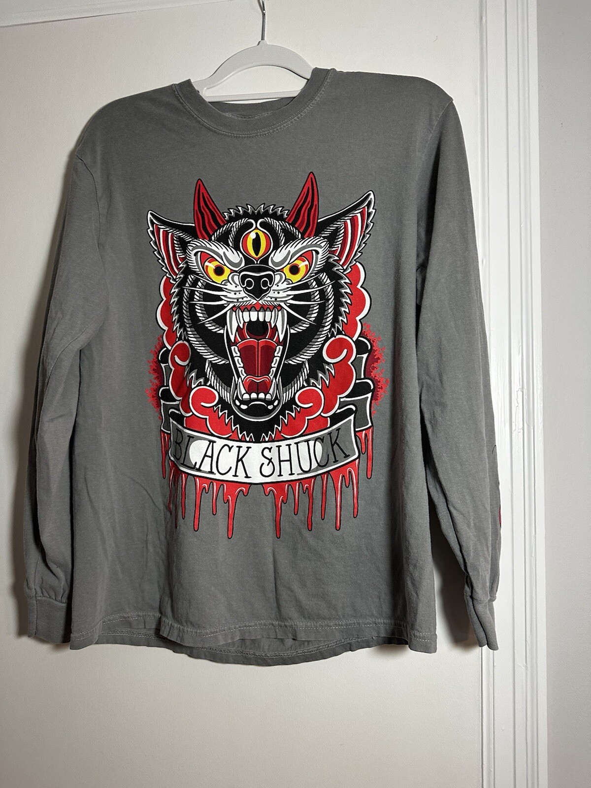 Men’s 90’s Ed Hardy Inspired. Tattoo Graphic Wolf Lon… - Gem